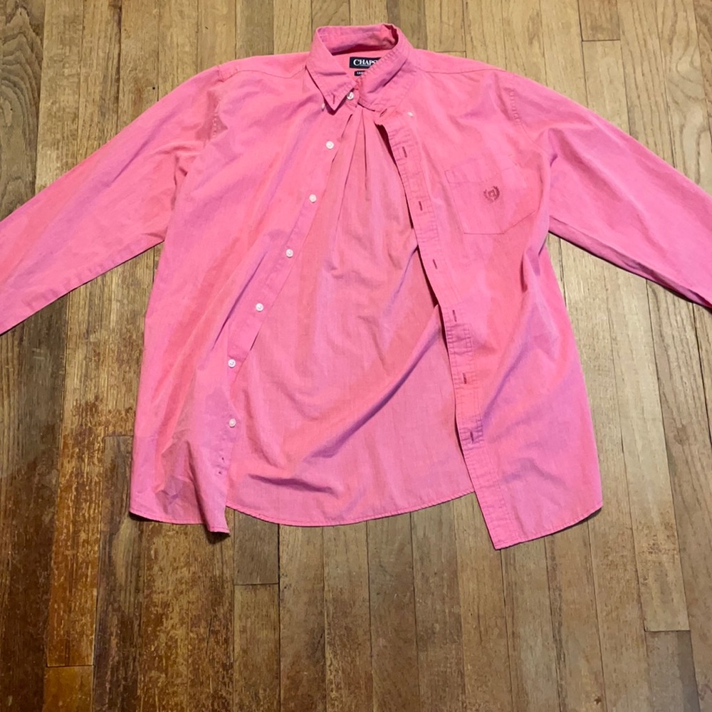 Pink long sleeve button down polo